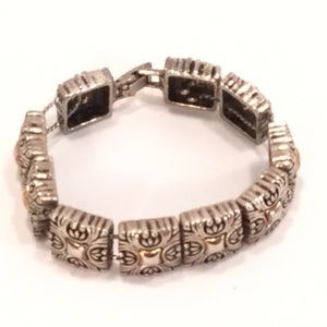 Silver Slide Bracelet with Hint of Gold